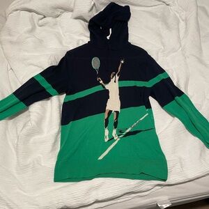 Ralph Lauren Black and Green Tennis Graphic Sweater